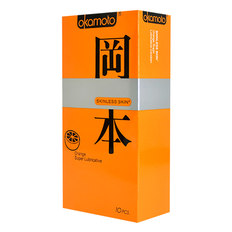 Bao Cao Su Okamoto Skinless Skin Orange Lubricated (Hộp 10 Gói)